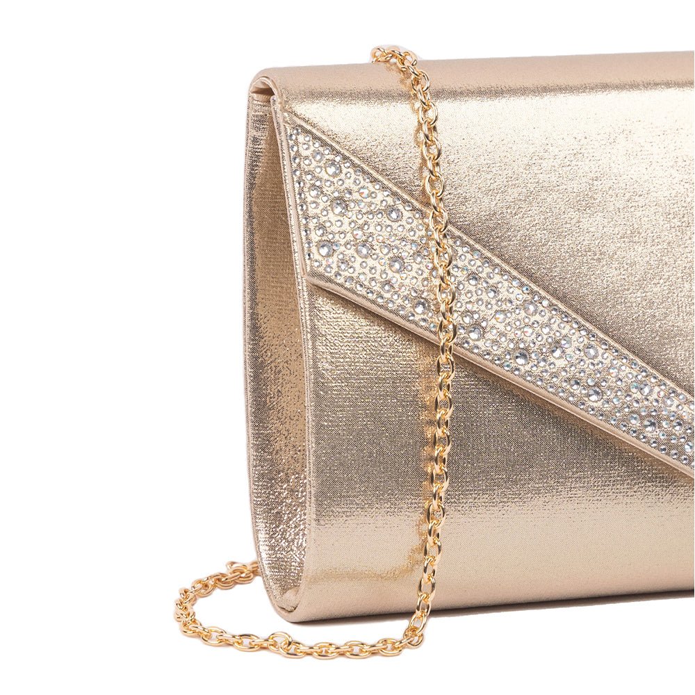 Devora Champagne Shimmer Clutch Bag - Image 4