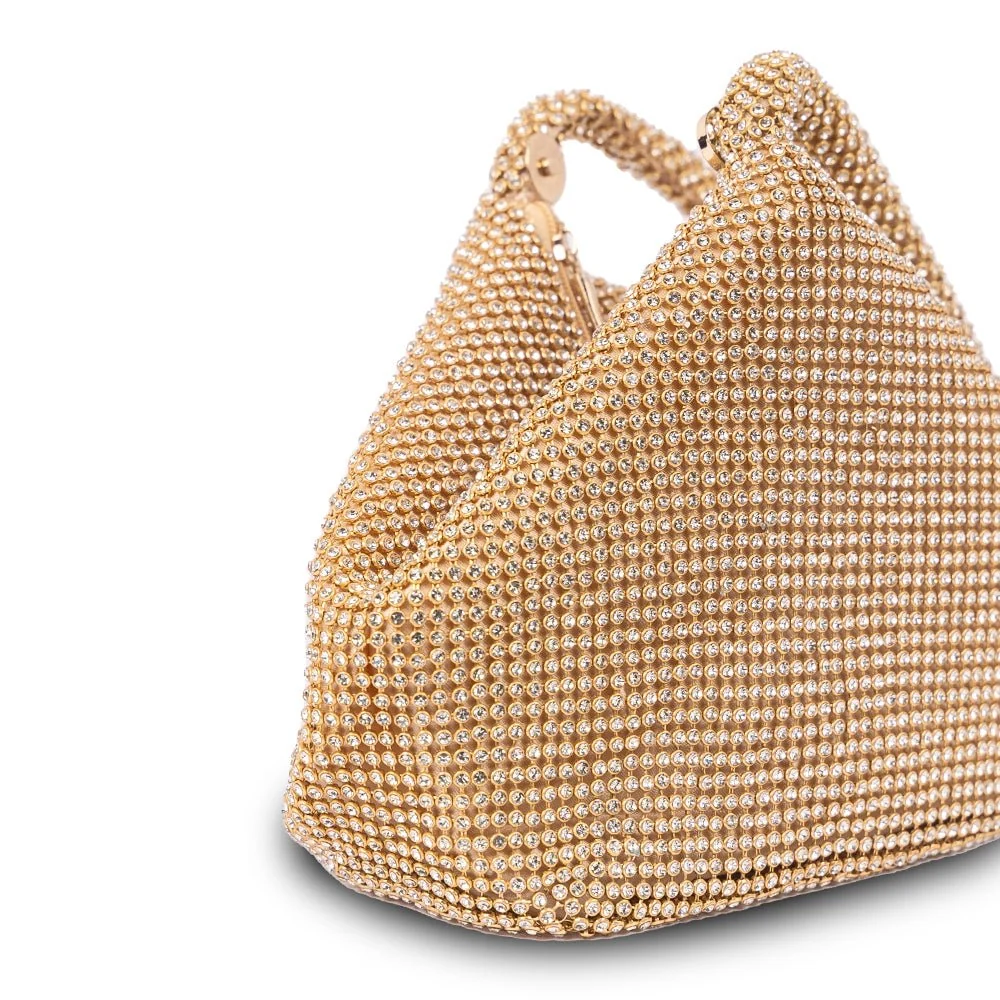 Dua Diamante Gold Pouch Handbag - Image 6