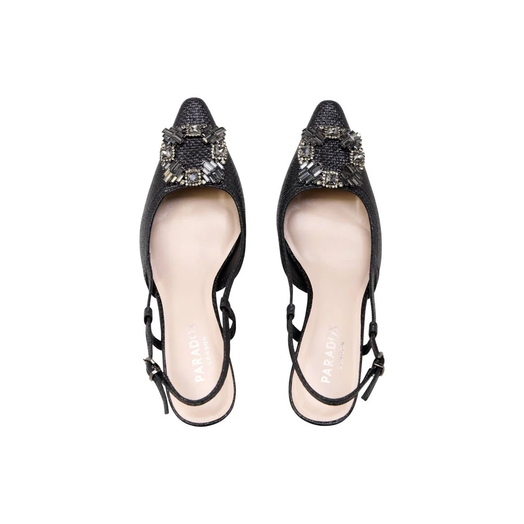 Tara Flared Slingback Heels - Image 5